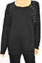 INC Concepts Women's Black Laced-Grommet Scoop-Neck Sweater Blouse Top Plus 3X