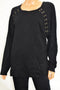INC Concepts Women's Black Laced-Grommet Scoop-Neck Sweater Blouse Top Plus 3X