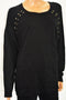 INC Concepts Women's Black Laced-Grommet Scoop-Neck Sweater Blouse Top Plus 3X