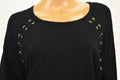 INC Concepts Women's Black Laced-Grommet Scoop-Neck Sweater Blouse Top Plus 3X