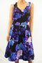 $139 City Chic Women's Blue/Black Floral Pleated V-Neck Fit&Flare Dress Plus 24W
