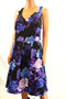 $139 City Chic Women's Blue/Black Floral Pleated V-Neck Fit&Flare Dress Plus 24W