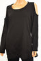 $69 Style&Co. Women Long Sleeve Black Cold Shoulder Thermal Blouse Top Plus 3X