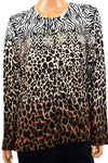Charter Club Women's Brown Animal Print Button-Down Cardigan Sweater Top Plus 3X