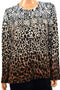 Charter Club Women's Brown Animal Print Button-Down Cardigan Sweater Top Plus 3X