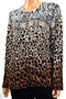 Charter Club Women's Brown Animal Print Button-Down Cardigan Sweater Top Plus 3X