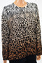 Charter Club Women's Brown Animal Print Button-Down Cardigan Sweater Top Plus 3X