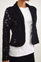New INC Concepts Women's Stretch Black Open Front Lace Cardigan Shrug Petite M