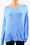 New Lauren Ralph Lauren Women's Dolman Sleeve Scoop Neck Blue Knit Blouse Top XL