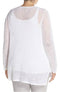 Eileen Fisher Womens Long-Slvs White Open-Stitch V-Neck Tunic Blouse Top Plus 1X