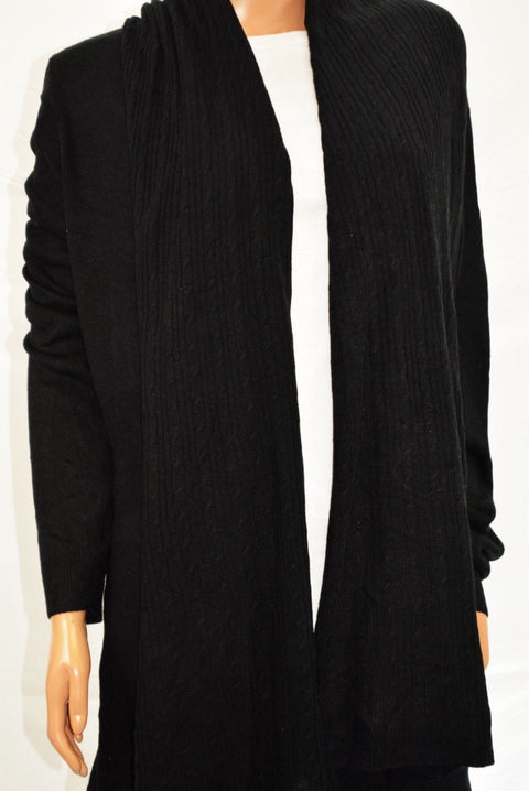 Karen Scott Women's LuxSoft Black Open-Front Cable Knit Cardigan Shrug Plus 3X