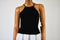 B. Darlin Women's Halter-Sleeves Stretch Black Striped Pleated A-Line Dress 3/4 - evorr.com