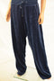 $99 New Calvin Klein Women's Blue Velour Pull On Drawstring Casual Pants Plus 2X