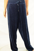 $99 New Calvin Klein Women's Blue Velour Pull On Drawstring Casual Pants Plus 2X