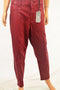 $108 Seven7 Women Red High Waist Colored Coated Pencil Slim Denim Jean Plus 18W - evorr.com