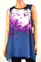 New Alfani Women Blue Blossom Print Handkerchief-Hem Tunic Blouse Top Plus 18W