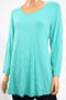JM Collection Women's 3/4-Sleeve Stretch Green Hi-Low Tunic Blouse Top Plus 1X - evorr.com