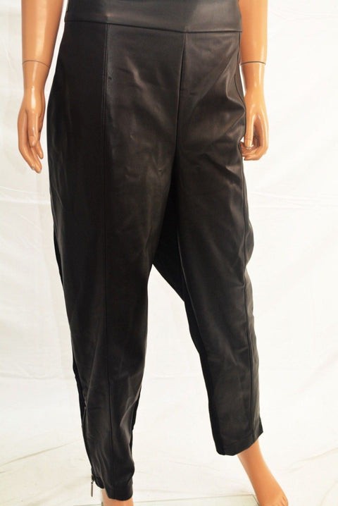 $108 Seven7 Women Stretch Black Pull-On Faux Leather Slim Legging Pants Plus 3X - evorr.com