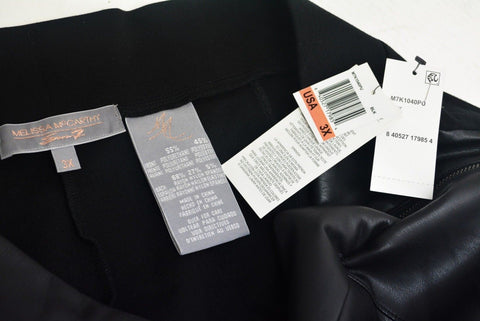 $108 Seven7 Women Stretch Black Pull-On Faux Leather Slim Legging Pants Plus 3X - evorr.com