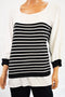 $89 Calvin Klein Women's 3/4 Sleeve Black Stripe Layered Look Blouse Top Plus 1X