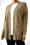 Karen Scott Women's Open Front Long Slv Brown Heather Knit Cardigan Shrug Top S
