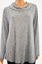 $69 NEW Style&Co. Women Long Sleeve Blue Cowl Neck Marl Knit Blouse Top Plus 3X