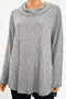 $69 NEW Style&Co. Women Long Sleeve Blue Cowl Neck Marl Knit Blouse Top Plus 3X