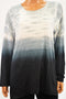 $69 New Style&Co. Women Long Sleeve Black Ombre Tie Dye Tunic Blouse Top Plus 1X