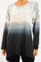 $69 New Style&Co. Women Long Sleeve Black Ombre Tie Dye Tunic Blouse Top Plus 1X