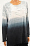 $69 New Style&Co. Women Long Sleeve Black Ombre Tie Dye Tunic Blouse Top Plus 1X