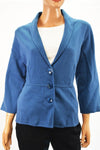 Alfani Women Shawl-Collar 3/4-Slvs Blue 3-Button Cardigan Sweater Jacket Plus 2X