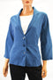 Alfani Women Shawl-Collar 3/4-Slvs Blue 3-Button Cardigan Sweater Jacket Plus 2X