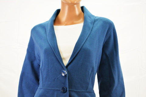 Alfani Women Shawl-Collar 3/4-Slvs Blue 3-Button Cardigan Sweater Jacket Plus 2X