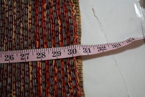 Cable Gauge Women Metallic Orange Open Front Striped Cardigan Sweater Coat Top M