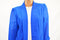 City Chic Women Sheer Sleeve Blue Open Front Pleated Crop Blazer Jacket Plus 16W