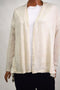 Style&Co Women's Stretch Ivory Open Front Lace Inset Sheer Cardigan Shrug Top L - evorr.com