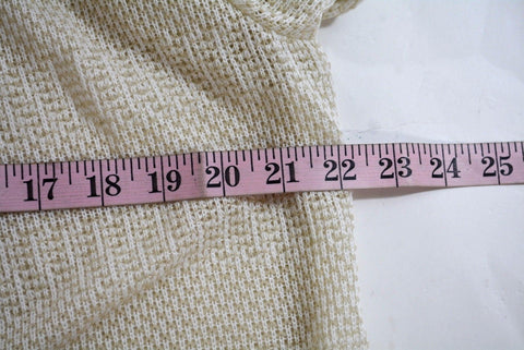 Style&Co Women's Stretch Ivory Open Front Lace Inset Sheer Cardigan Shrug Top L - evorr.com