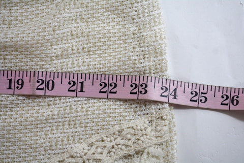 Style&Co Women's Stretch Ivory Open Front Lace Inset Sheer Cardigan Shrug Top L - evorr.com