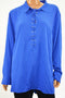 $110 Lauren Ralph Lauren Women Lace Up Blue Crepe Hi-Lo Tunic Blouse Top Plus 3X - evorr.com