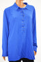 $110 Lauren Ralph Lauren Women Lace Up Blue Crepe Hi-Lo Tunic Blouse Top Plus 3X - evorr.com