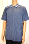 Greg Norman Men's Short-Slv Blue Pima Cotton Diamond Jacquard Polo Rugby Shirt L - evorr.com