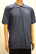 Greg Norman Men's Short-Slv Blue Pima Cotton Diamond Jacquard Polo Rugby Shirt L - evorr.com