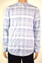 New INC International Concepts Men Long Sleeve Cotton Blue Plaids Casual Shirt S - evorr.com