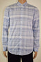 New INC International Concepts Men Long Sleeve Cotton Blue Plaids Casual Shirt S - evorr.com