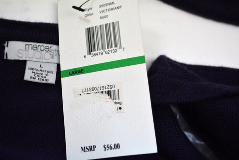 Mercer Street Studio Womens Purple Open Front Asymmetric Knit Cardigan Shrug L - evorr.com