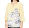 Alfred Dunner Women's Yellow Scenic-Print Embellished Tunic Blouse Top Plus 18W