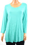$59 JM Collection Women 3/4-Sleeve Stretch Green Hi Low Tunic Blouse Top Plus 2X