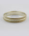 Box Chain Accent Textured Bangle Bracelet