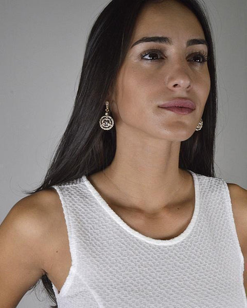Circular Design Drop Earrings - evorr.com