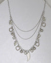 Multi Strand Rolo Chain Necklace with Metal Detailing - evorr.com